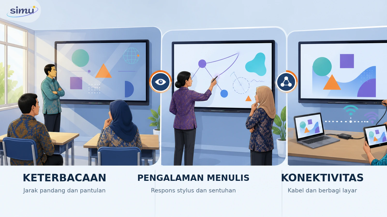 Ilustrasi pengujian keterbacaan, pengalaman menulis, dan konektivitas IFP di kelas