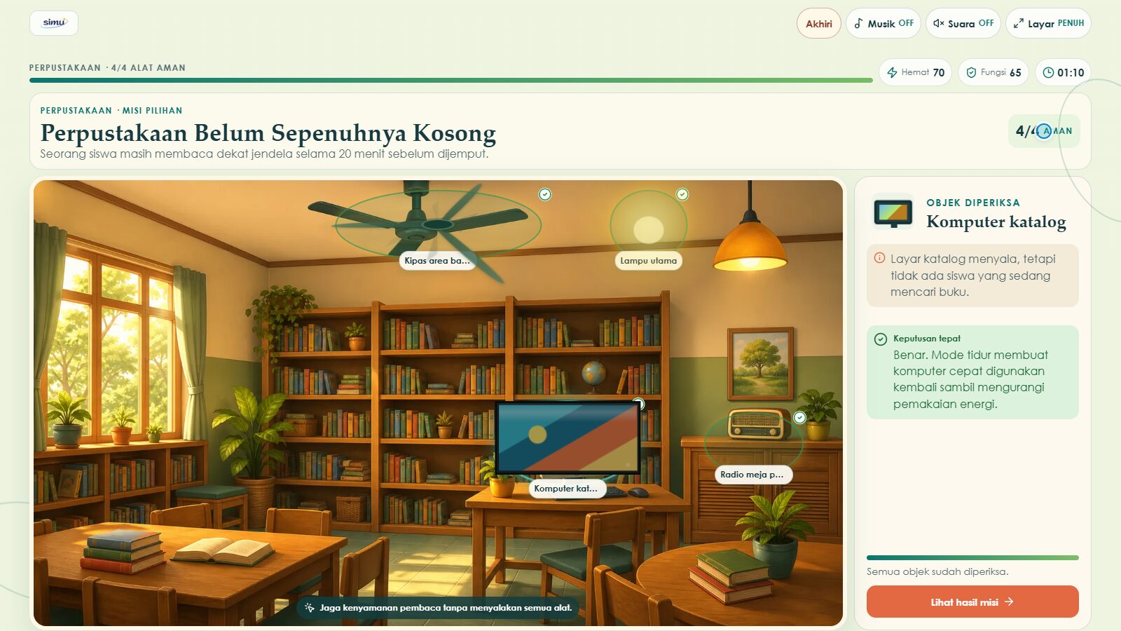 Beberapa alat perpustakaan telah memperoleh keputusan yang tepat