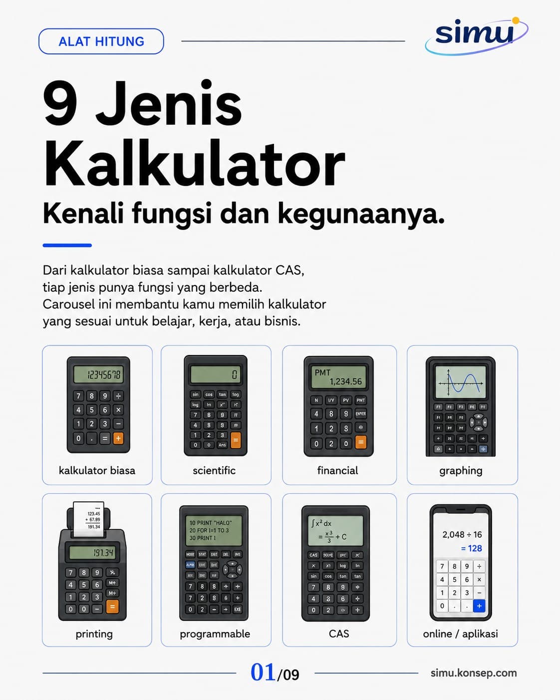 9 Jenis Kalkulator dan Fungsinya