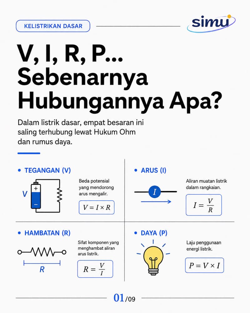 Kelistrikan Dasar: Hubungan V, I, R, dan P