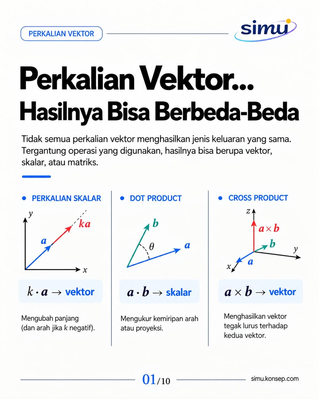 Ragam Perkalian Vektor: Dari Skalar hingga Triple Product