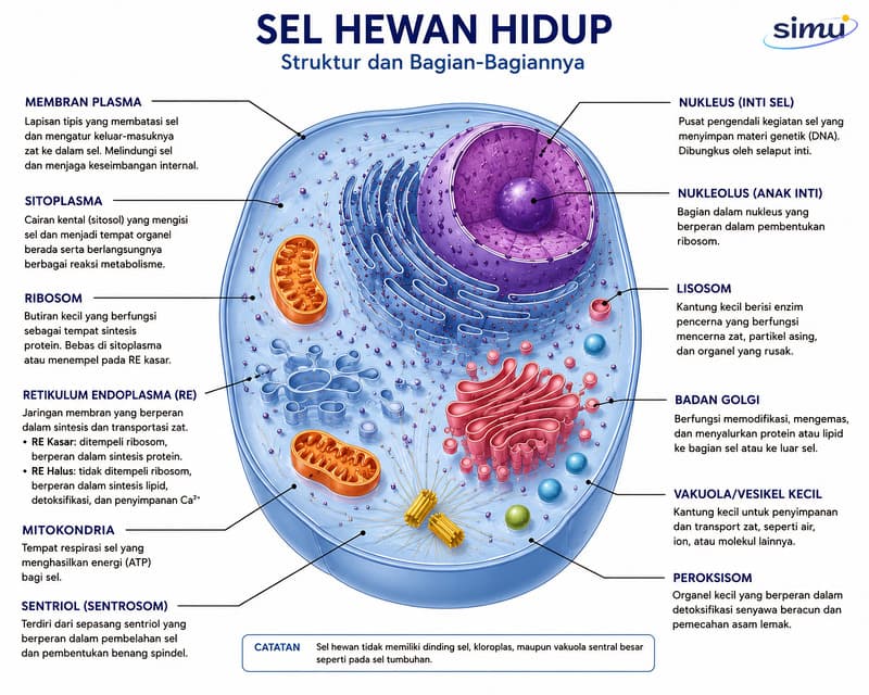 Sel Hewan Hidup: Struktur & Organel
