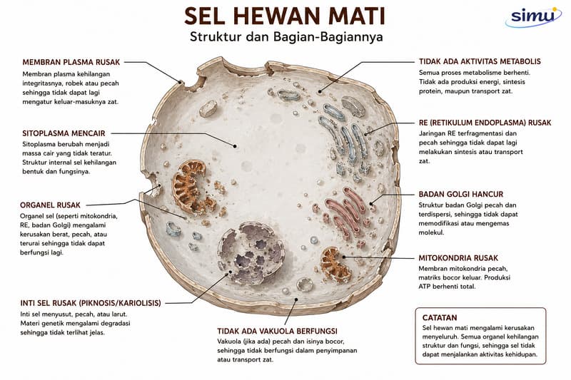 Sel Hewan Mati: Kerusakan Struktur Organel