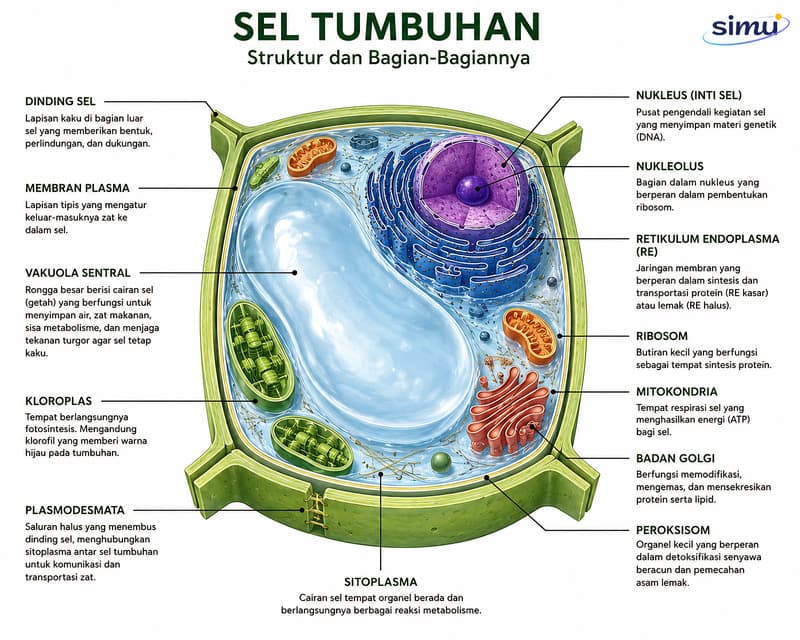 Sel Tumbuhan Hidup: Struktur & Organel Khas