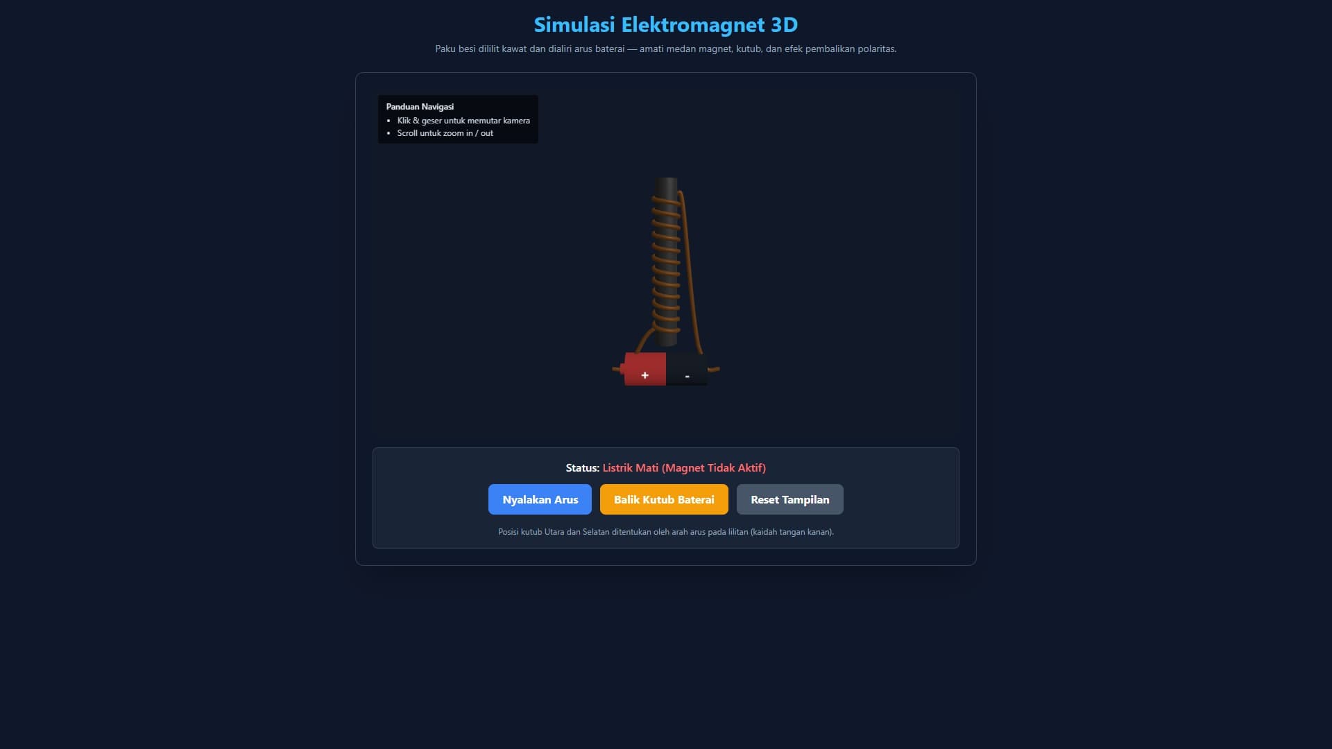 Simulasi Elektromagnet 3D