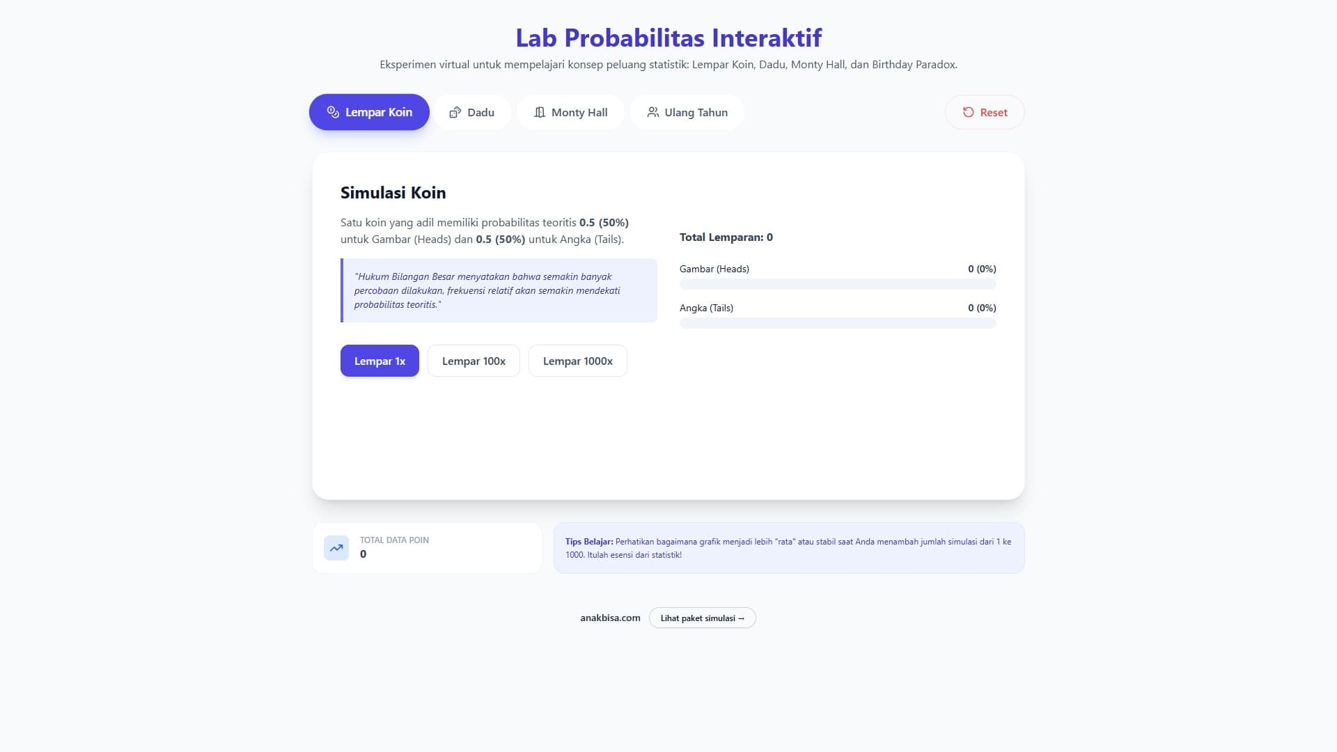 Lab Probabilitas Interaktif
