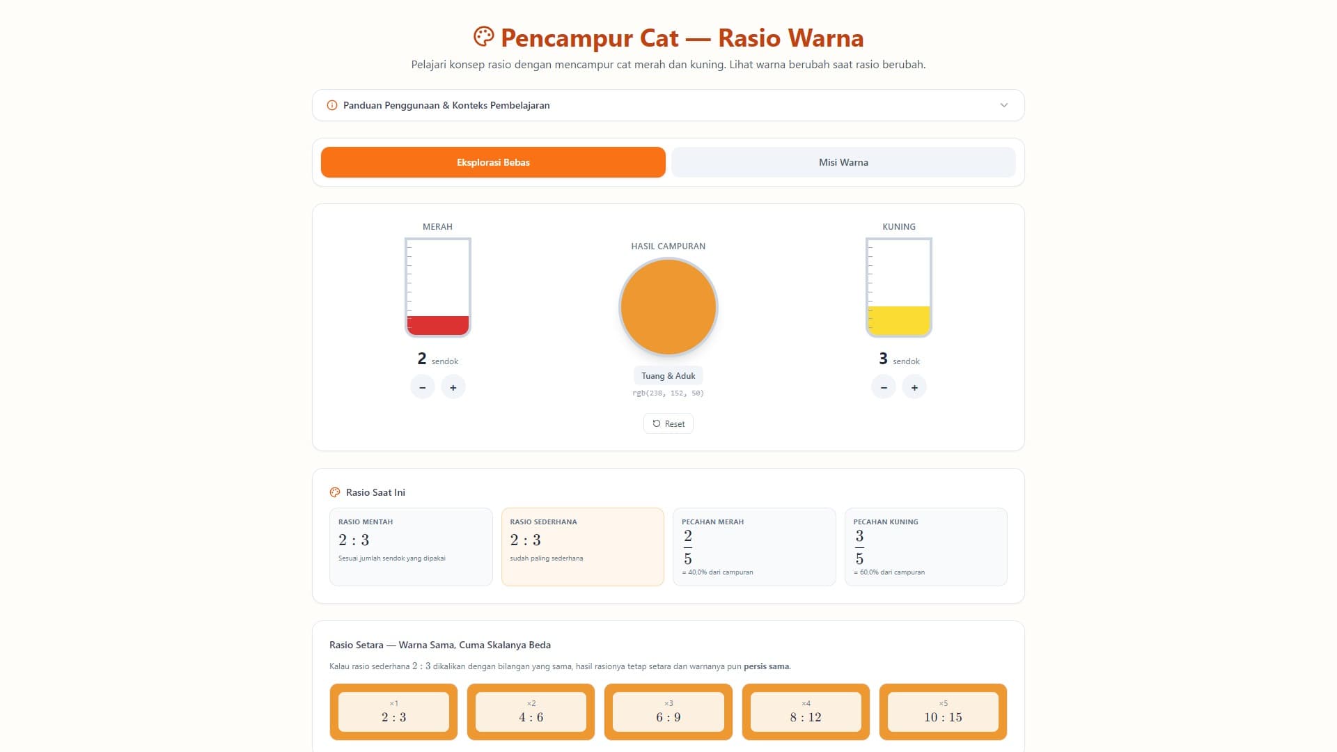 Pencampur Cat — Rasio Warna