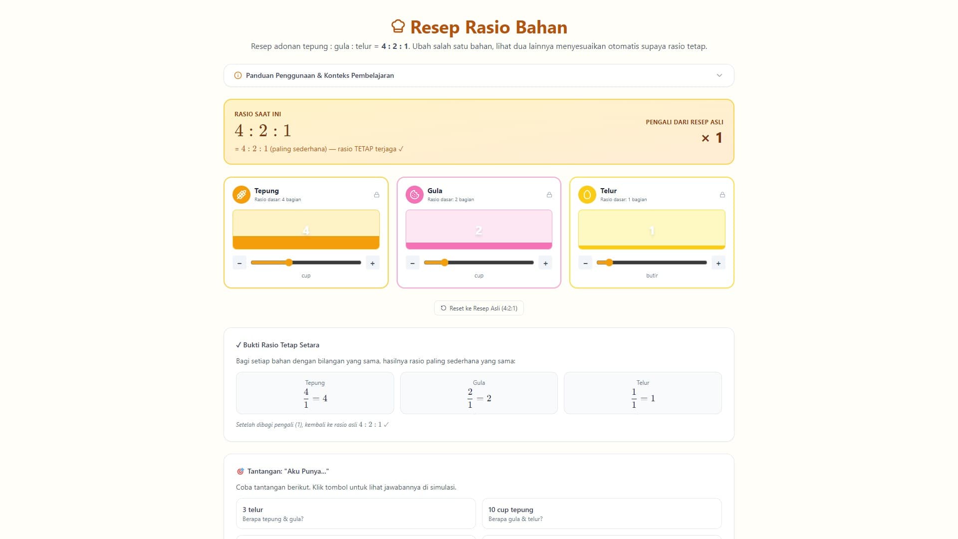 Resep Rasio Bahan