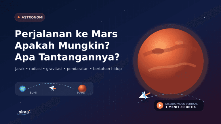 Ilustrasi perjalanan dari Bumi ke Mars dan tantangan misi manusia